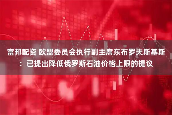 富邦配资 欧盟委员会执行副主席东布罗夫斯基斯：已提出降低俄罗斯石油价格上限的提议