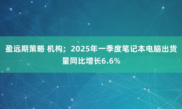 盈远期策略 机构：2025年一季度笔记本电脑出货量同比增长6.6%